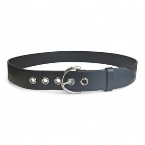 COACH 3980 Women’s Black Leather Belt Silver Solid  Brass Hardware - M 36